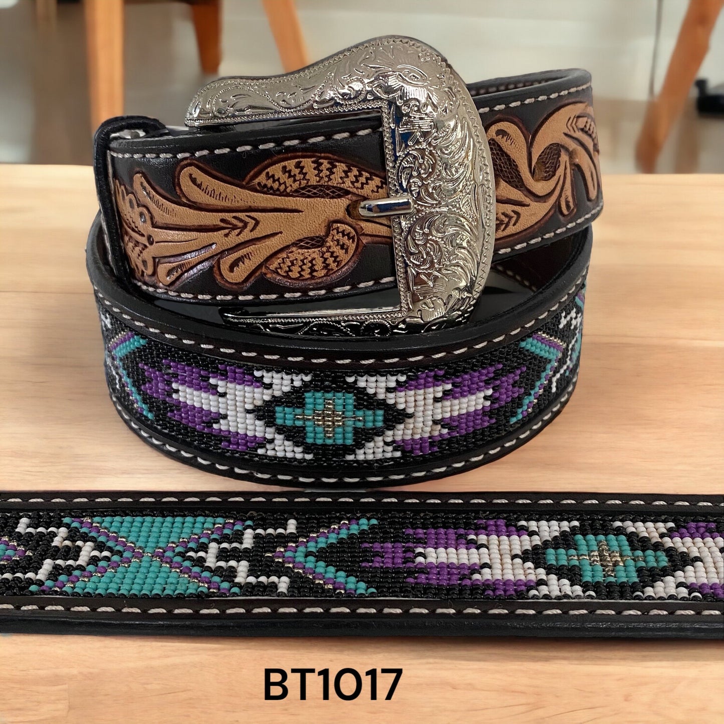 Ranger Belt Company Aztec Beads Turquoise/Purple BT1017