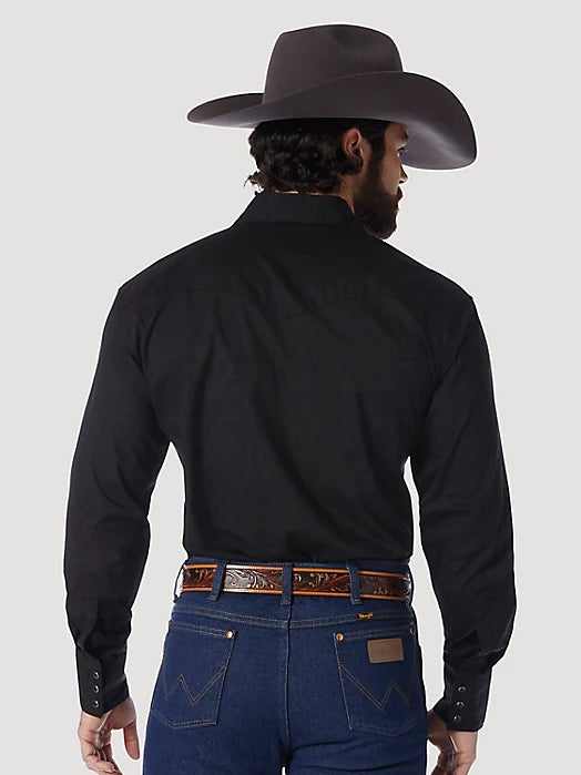 Wrangler COWBOY CUT® LONG SLEEVE WESTERN SOLID BLACK 1071105BK