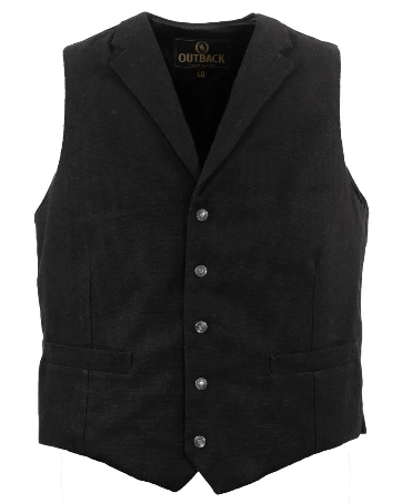 OUTBACK MEN'S SNAP FRONT VEST 29829BLK