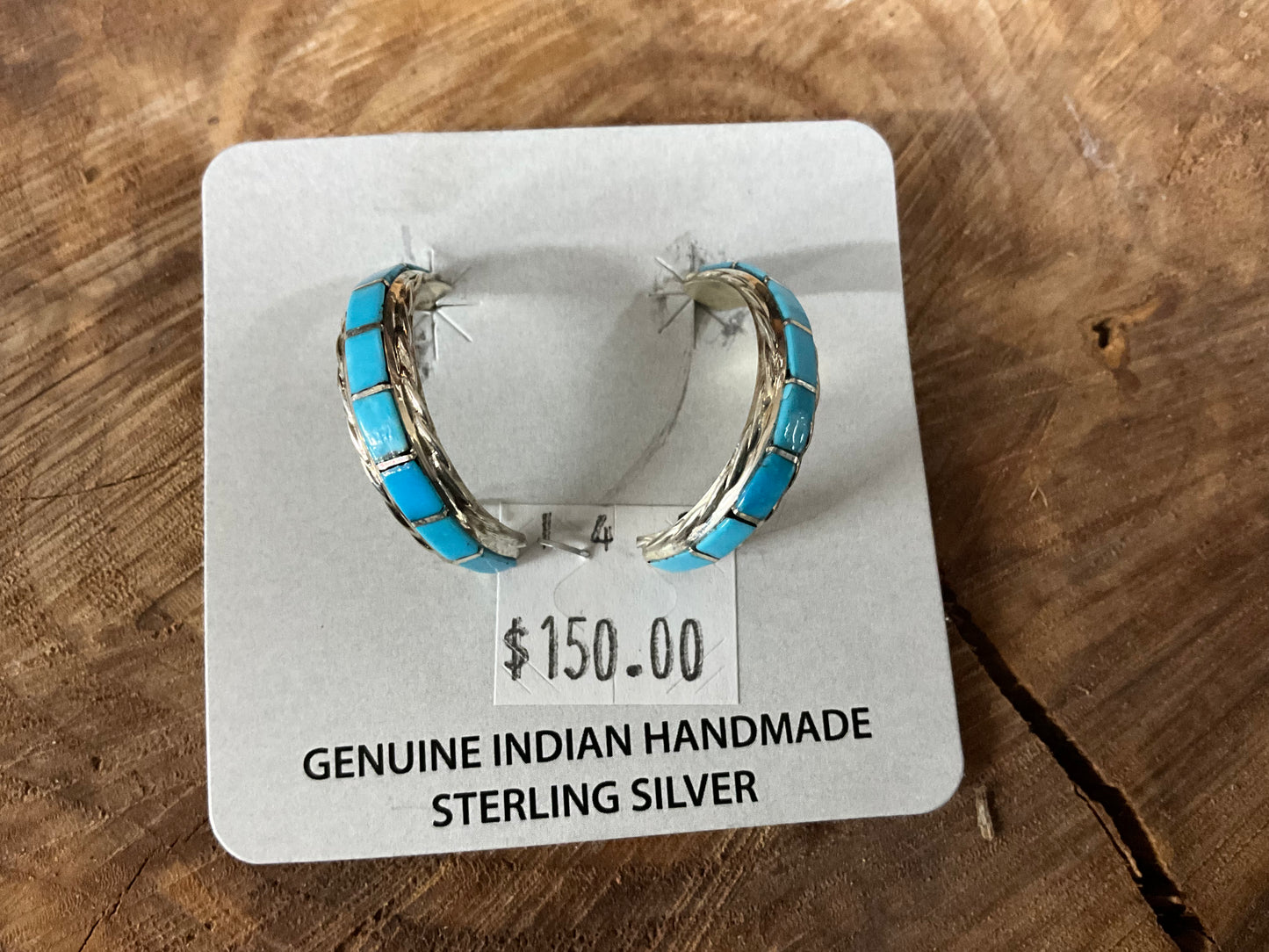 Earring Turquoise Stone Hoop 1423