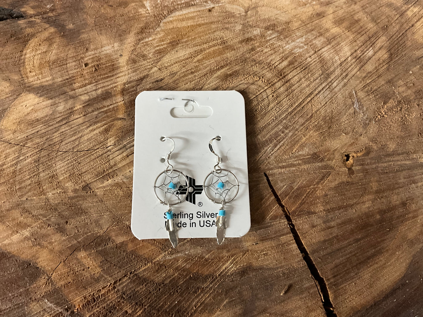 Earring Turquoise Silver Dream Catcher RE032