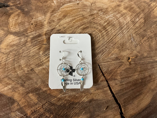 Earring Turquoise Silver Dream Catcher RE032