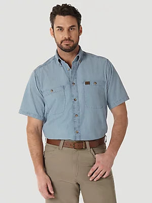 WRANGLER® RIGGS WORKWEAR® CHAMBRAY WORK SHIRT 3W531BL