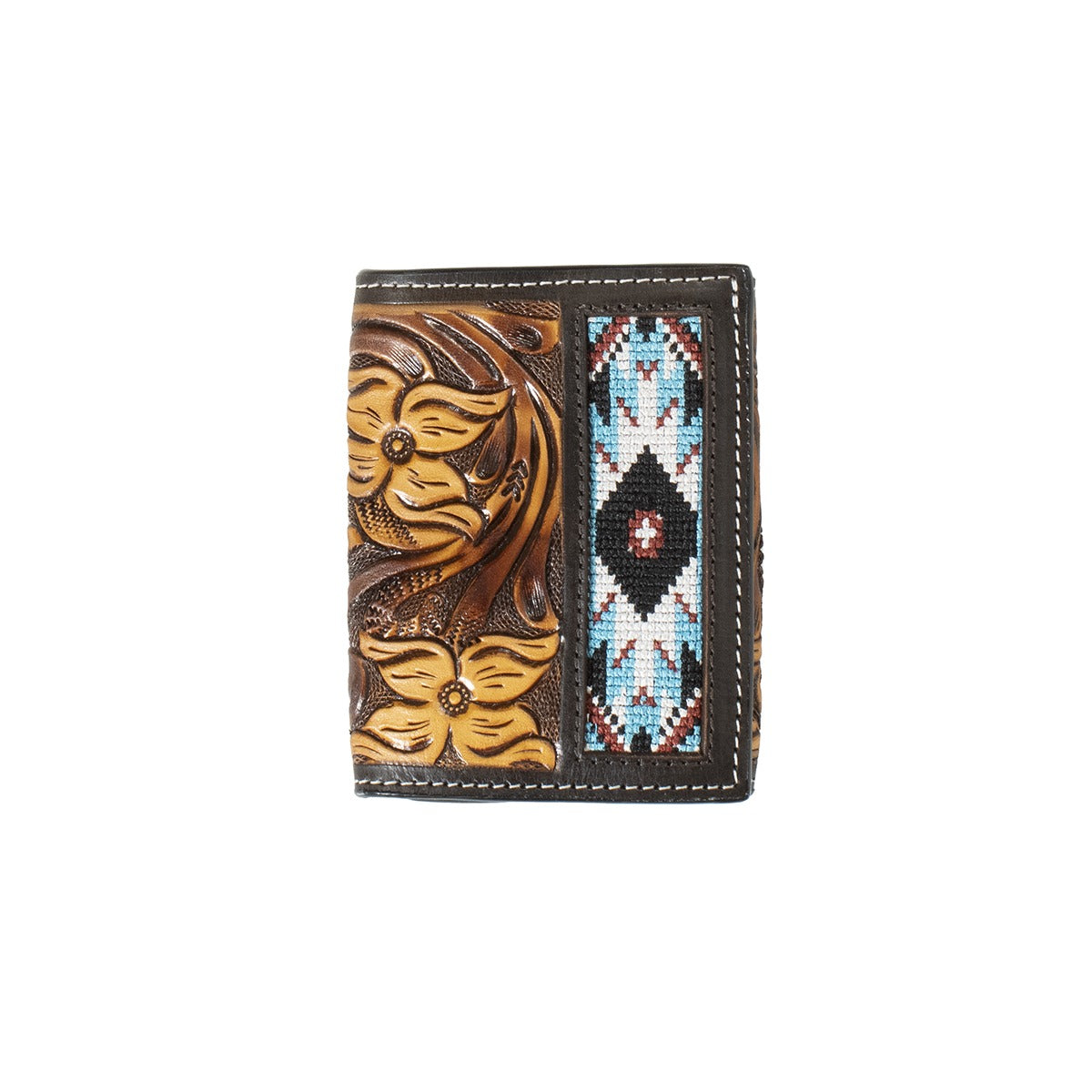 3D Wallet Floral Tooled Embroidered  D250011002