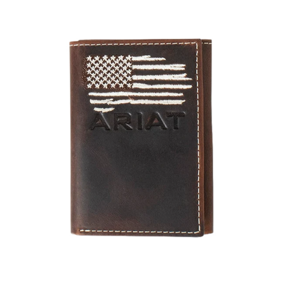 Ariat Distressed American Tri-Fold Wallet A3553934