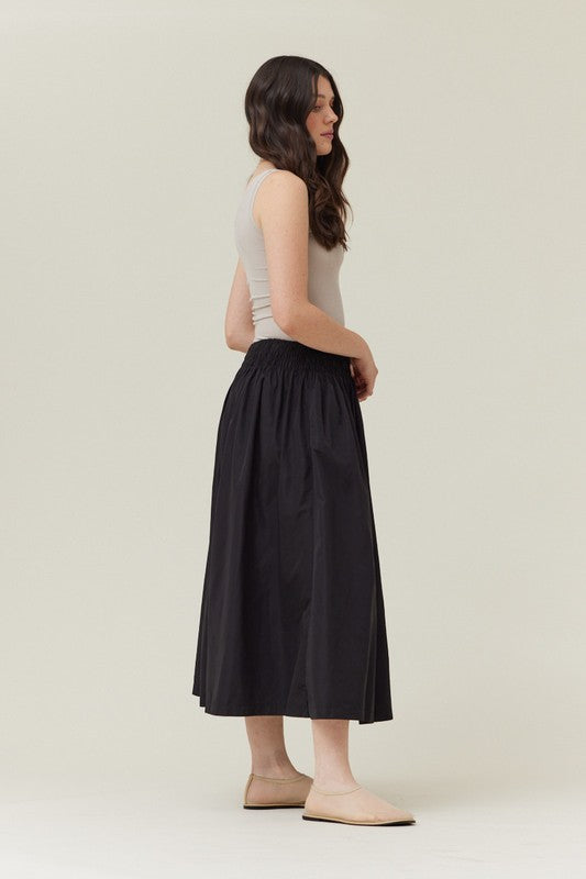 SMOCKED WAIST MIDI SKIRT 50622