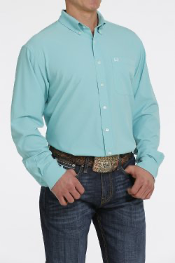 Cinch Long Sleeve Shirt ArenaFlex Turquoise MTW1862014TUR