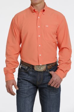Cinch Long Sleeve Shirt ArenaFlex Coral MTW1862015COR