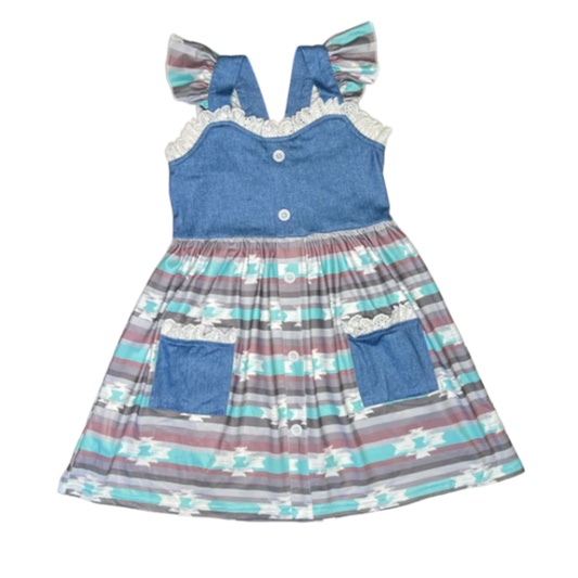 Shea Baby Denim Dress Aztec SDR49