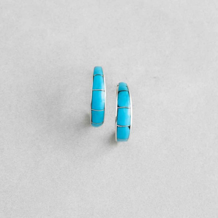Earring  Turquoise Hoops