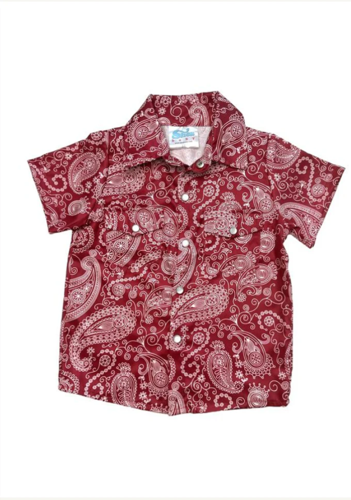 Shea Baby Boys Short Sleeve Snap Shirt BOYSS16