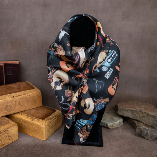 Wild Rag - Guitar Saddle Truck Boots Print 1313AH