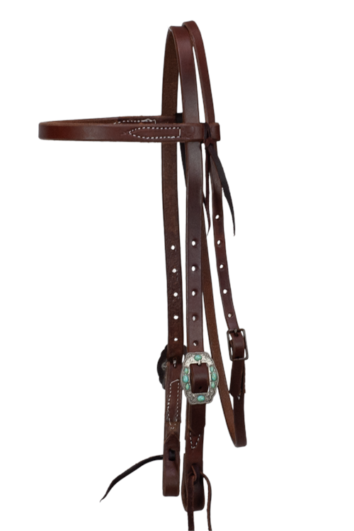 Headstall Brow Band Turquoise Stone Buckles HSBB24
