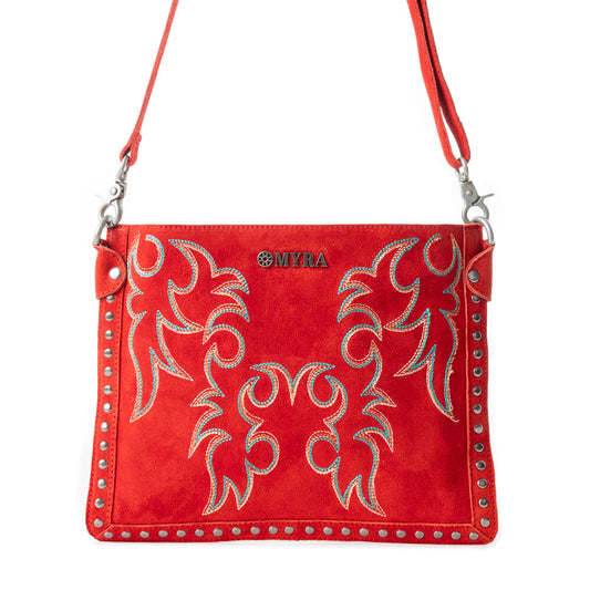 Myra Texas Rose Embroidered Leather Bag S-12878