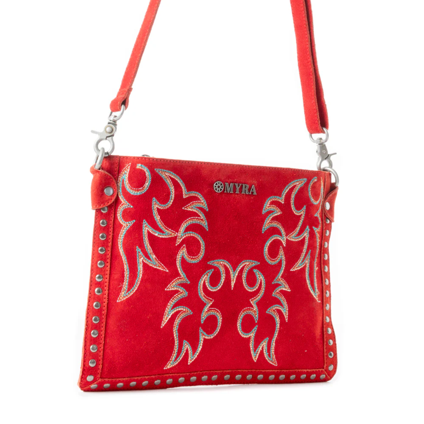 Myra Texas Rose Embroidered Leather Bag S-12878