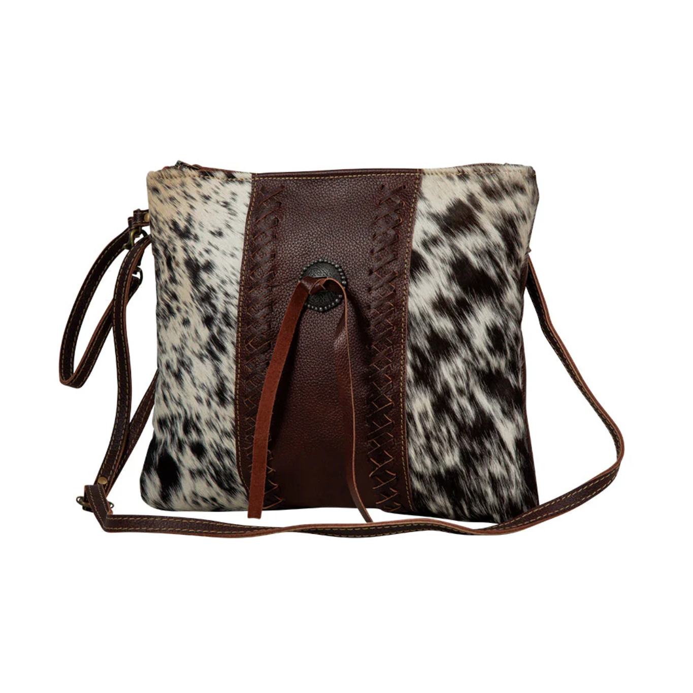 Myra Rosalinda Cross Stitched Leather & Hairon Bag S-7370