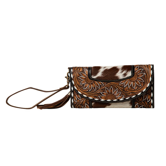 Myra Sandstone Trail Hand-Tooled Wristlet Wallet S-7481