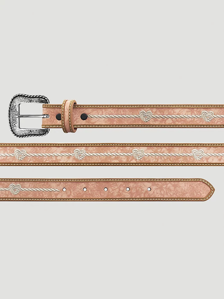 Wrangler Girl’s Rope Heart Stitch Belt 7184