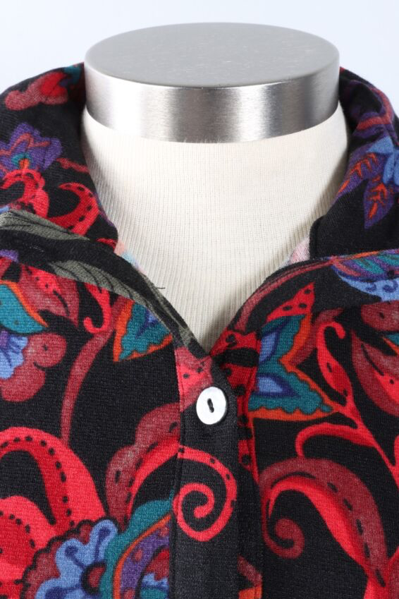 Wire Collar Jacket Black & Red Floral TT12016