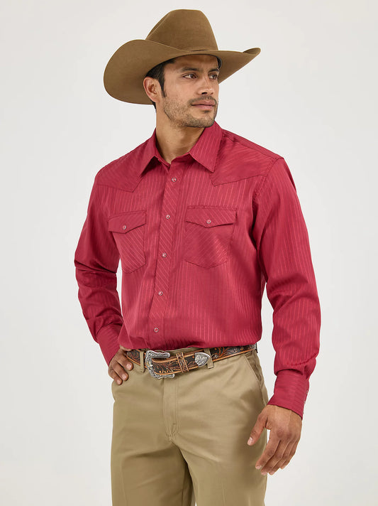 Wrangler Men’s Long Sleeve Dobby Strip Shirt 1075740WN