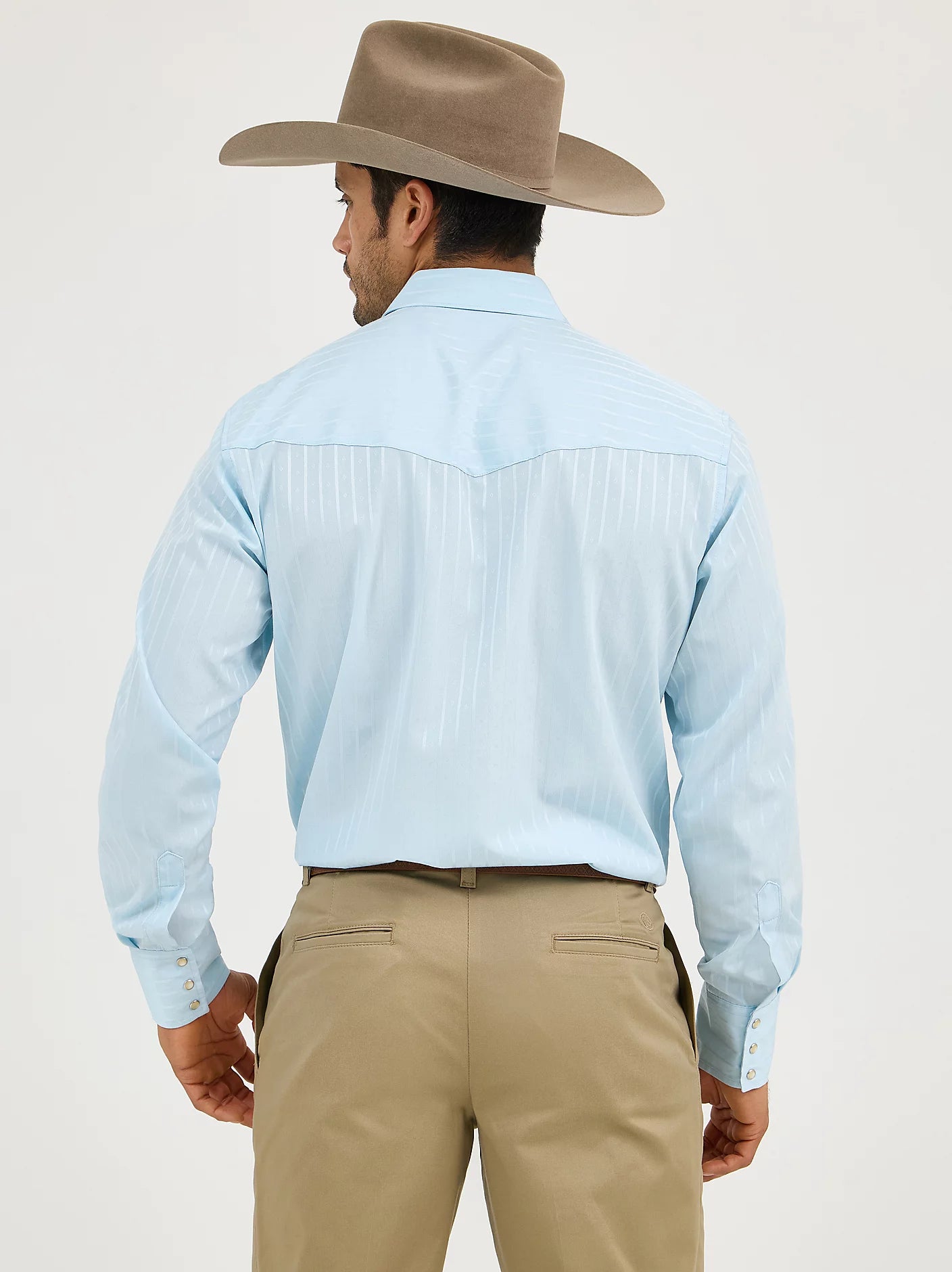 Wrangler Men’s Long Sleeve Dobby Strip Shirt 1075222BL