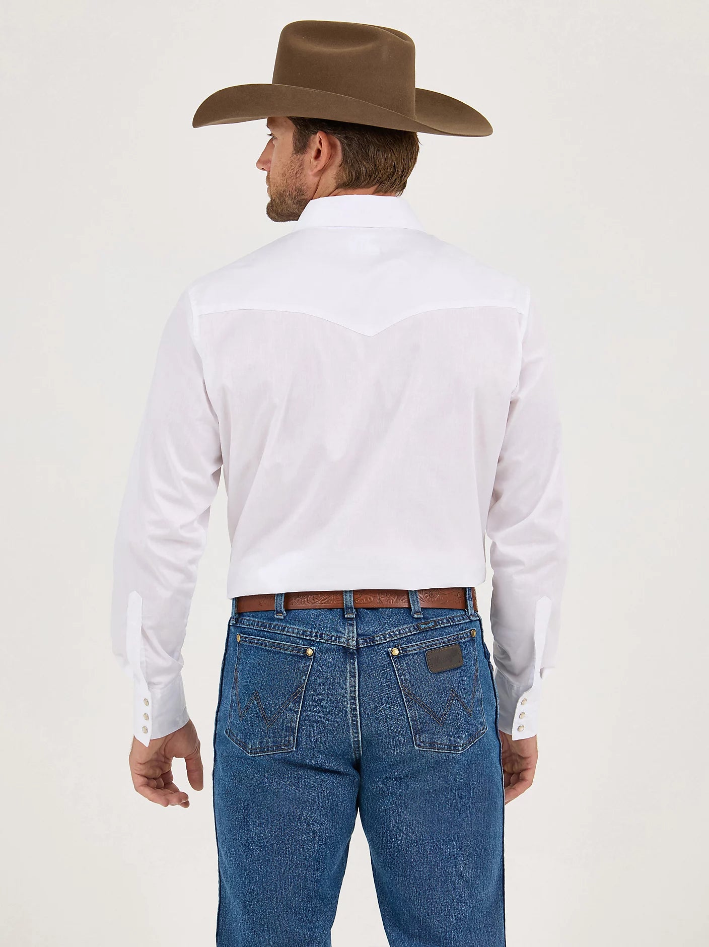 Wrangler COWBOY CUT® LONG SLEEVE WESTERN SOLID WHITE 1071105WH
