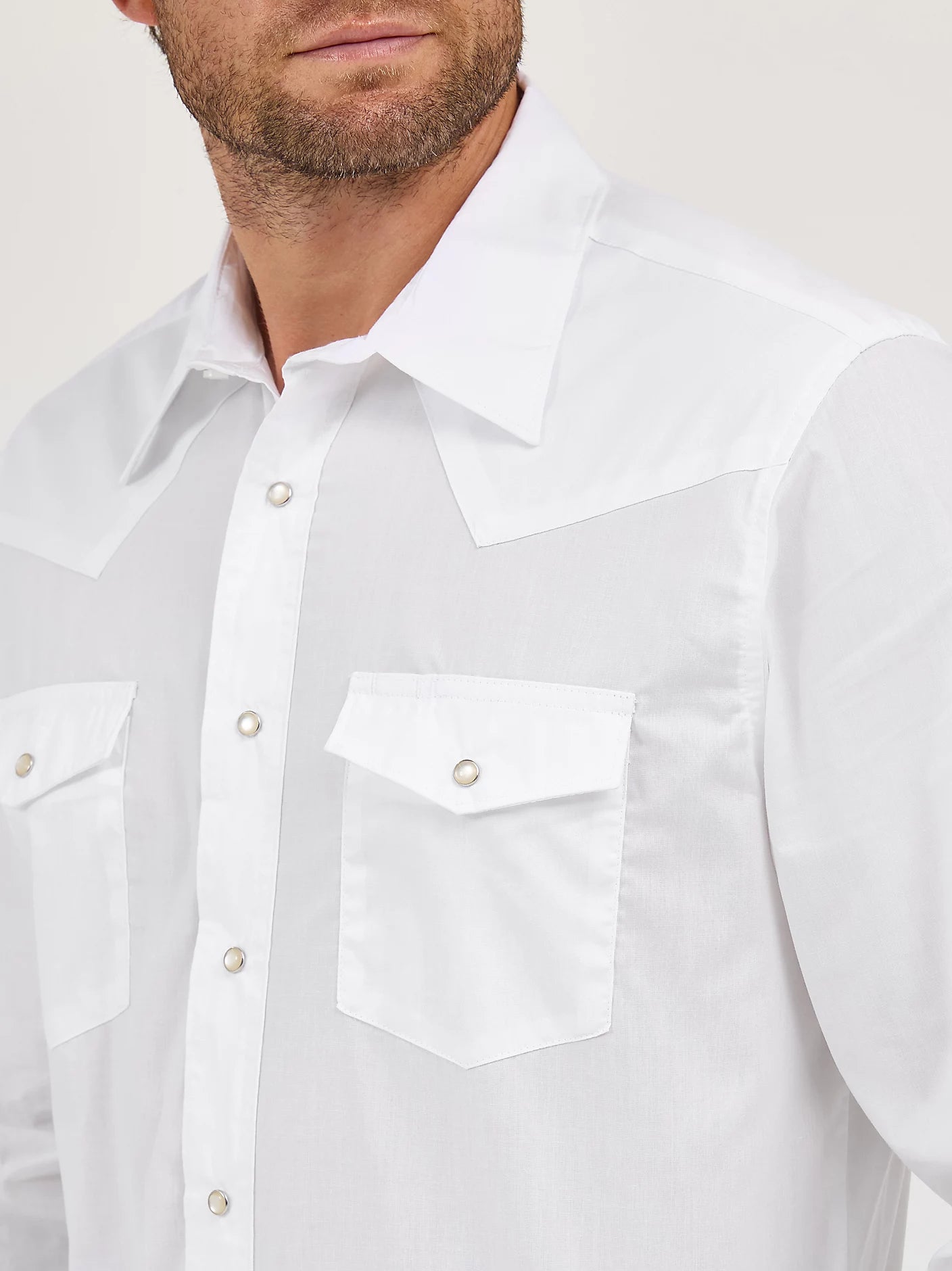 Wrangler COWBOY CUT® LONG SLEEVE WESTERN SOLID WHITE 1071105WH