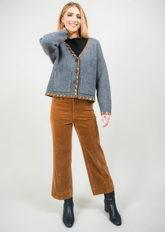 Charlene Corduroy Wide Crop Pant 925-1352