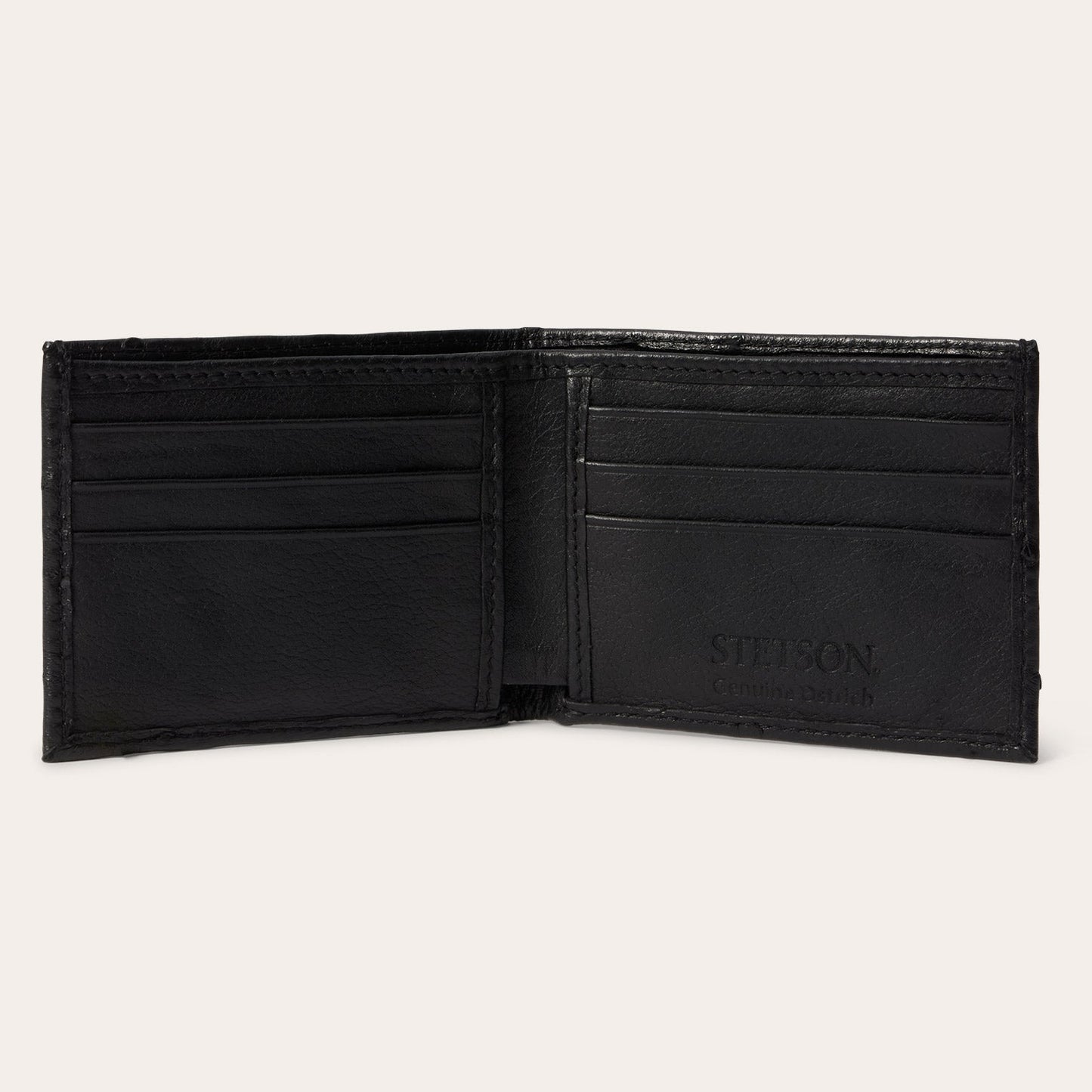 Stetson Wallet Bifold Genuine Black Ostrich 70685