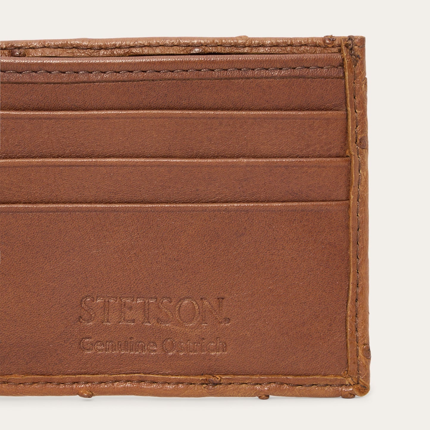 Stetson Wallet Bifold Genuine Antique Cognac Ostrich 70687