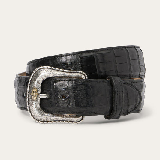 Stetson Men’s Black Genuine Caiman Belt 71992