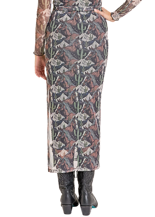 Rock & Roll Meshi Print Midi Skirt BW69B07826