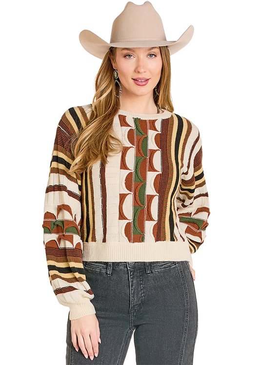 Rock & Roll Denim Women's Textured Sweater BW32T07827