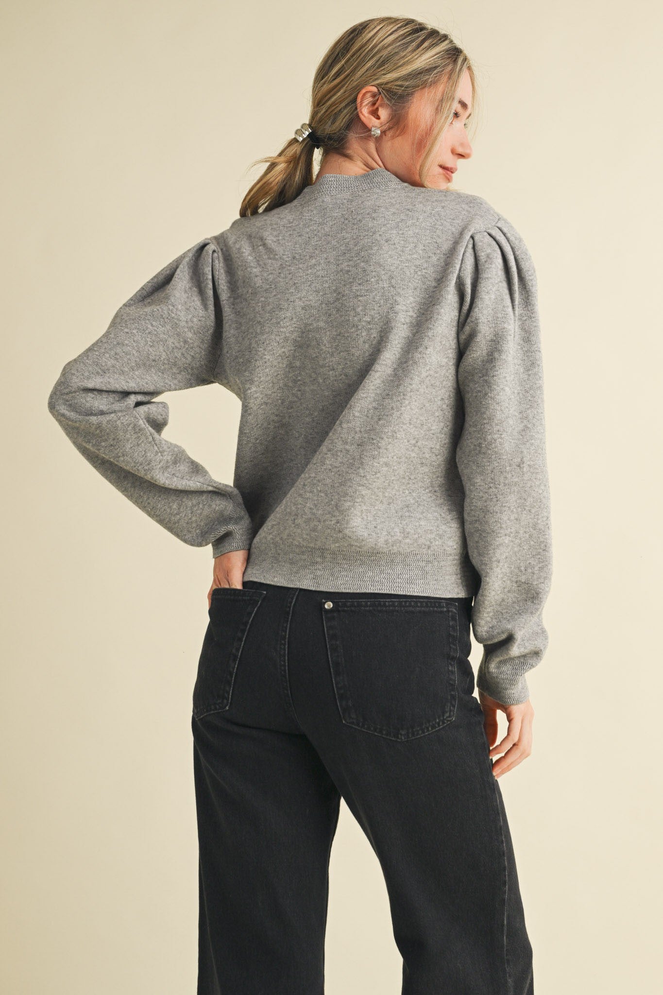 Zig Zag Ribbed Knit Mock Neck Sweater MSW11030