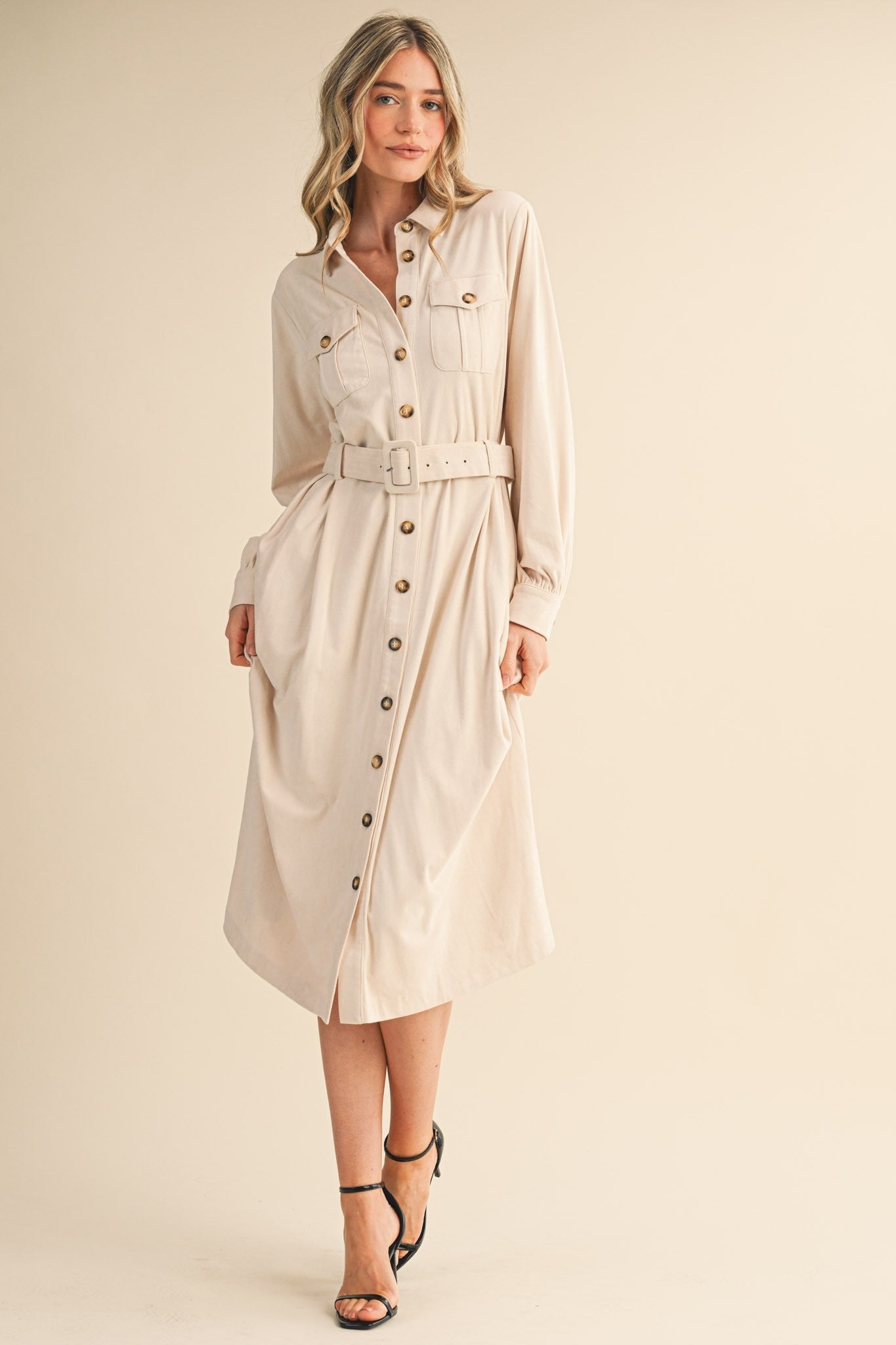 Suede Shirt Dress MDR4290