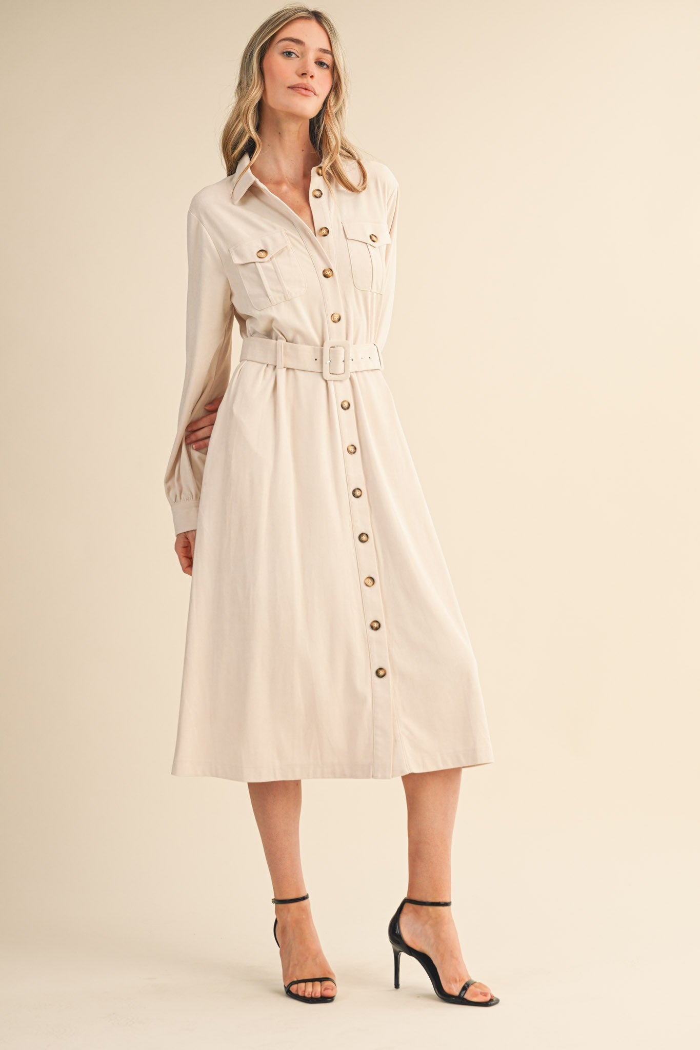 Suede Shirt Dress MDR4290