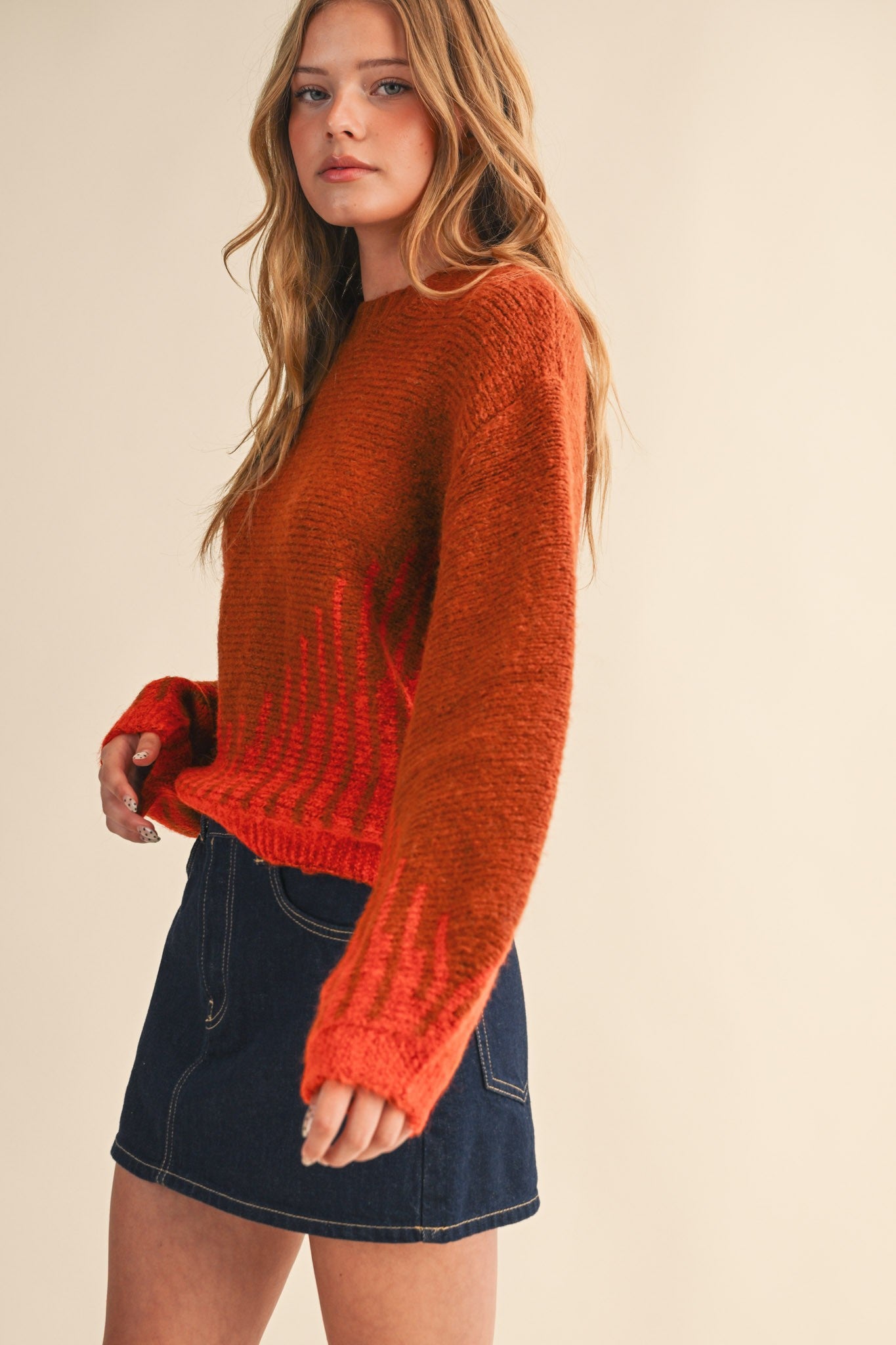 Long Balloon Sleeve Pullover Sweater MSW1185