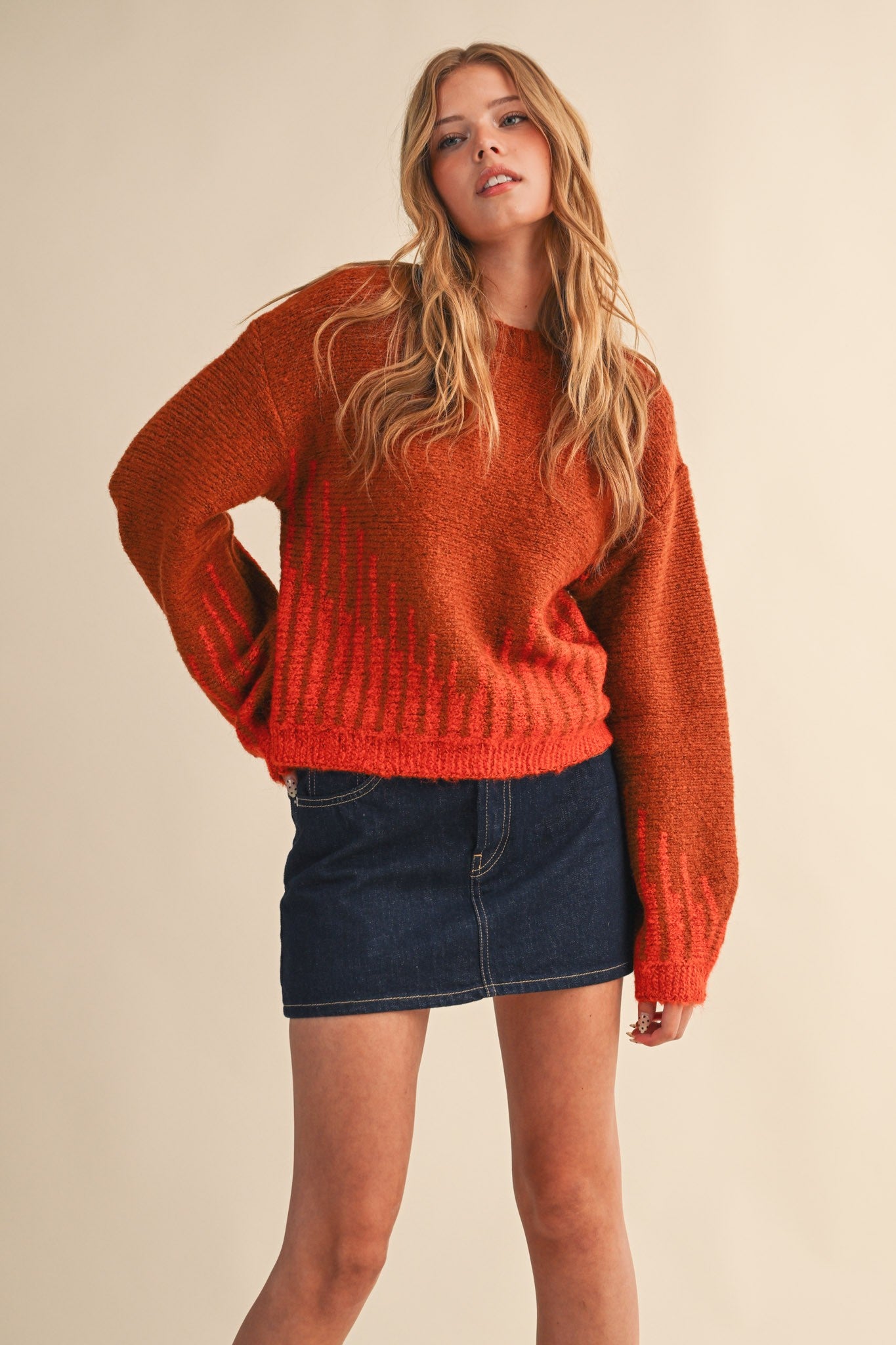 Long Balloon Sleeve Pullover Sweater MSW1185