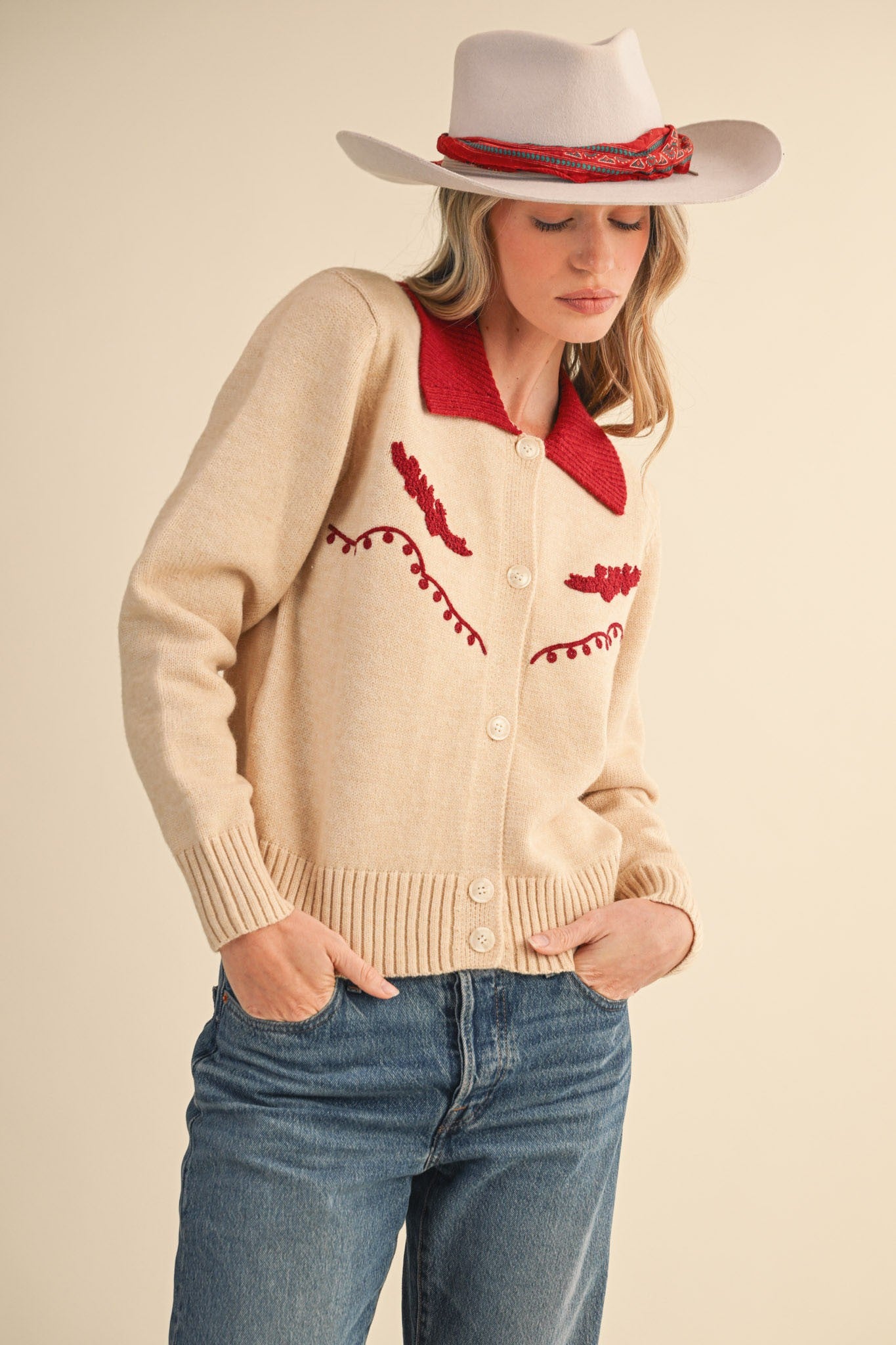 Western Motif Sweater Cardigan MSW11234