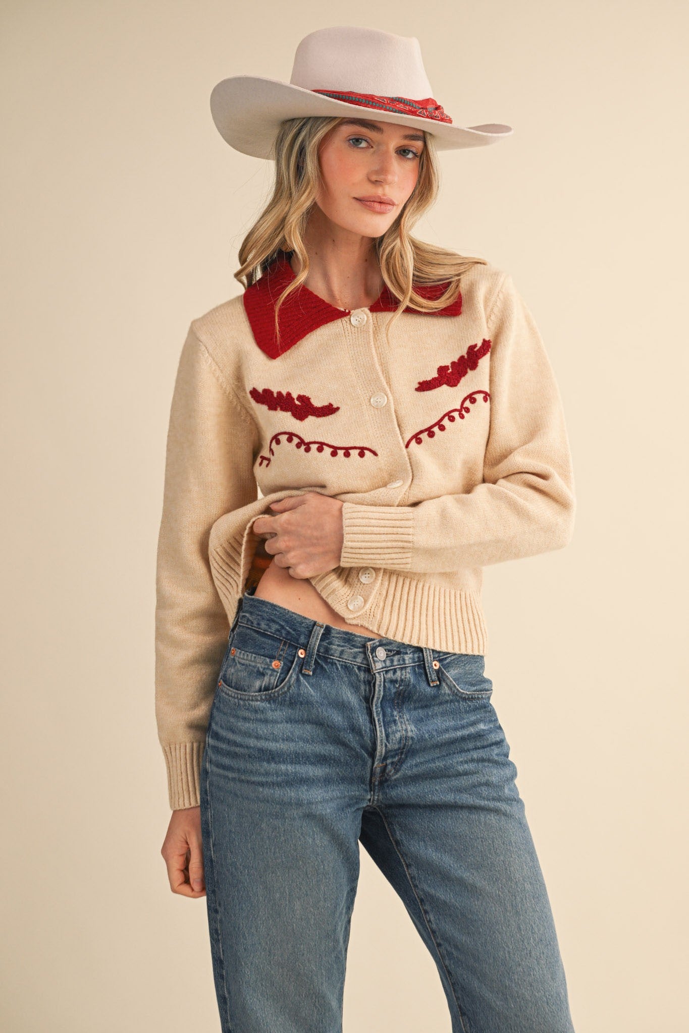 Western Motif Sweater Cardigan MSW11234