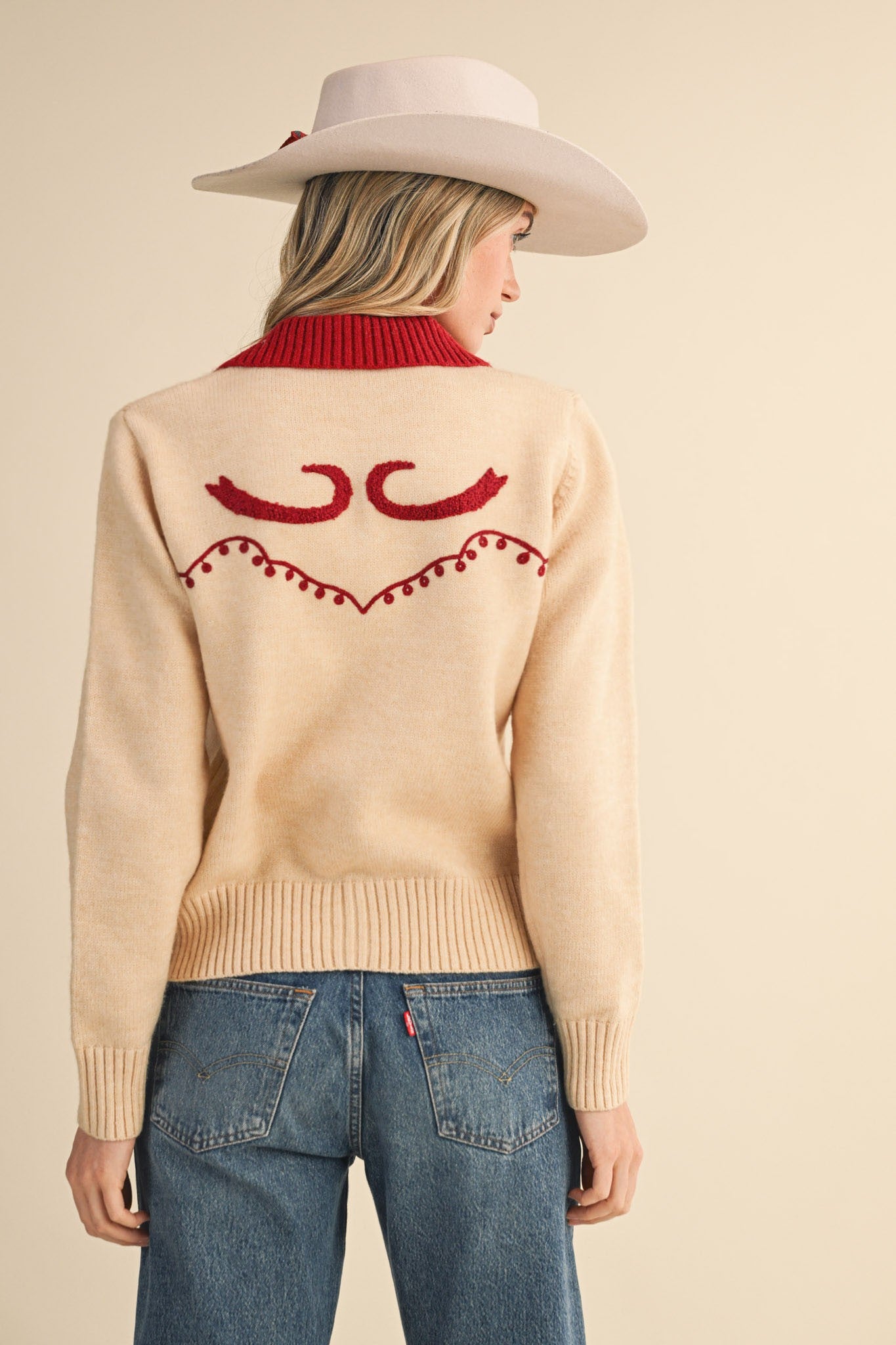 Western Motif Sweater Cardigan MSW11234