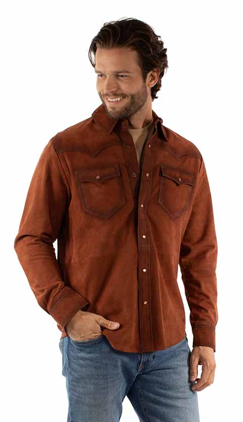 Scully Suede Shirt Rust 78