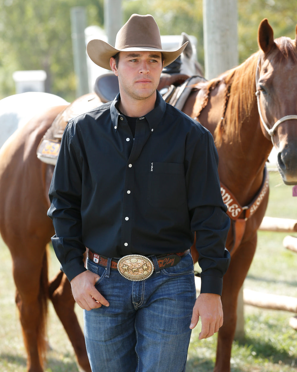 Cinch Long Sleeve Shirt MTW1347019BLK