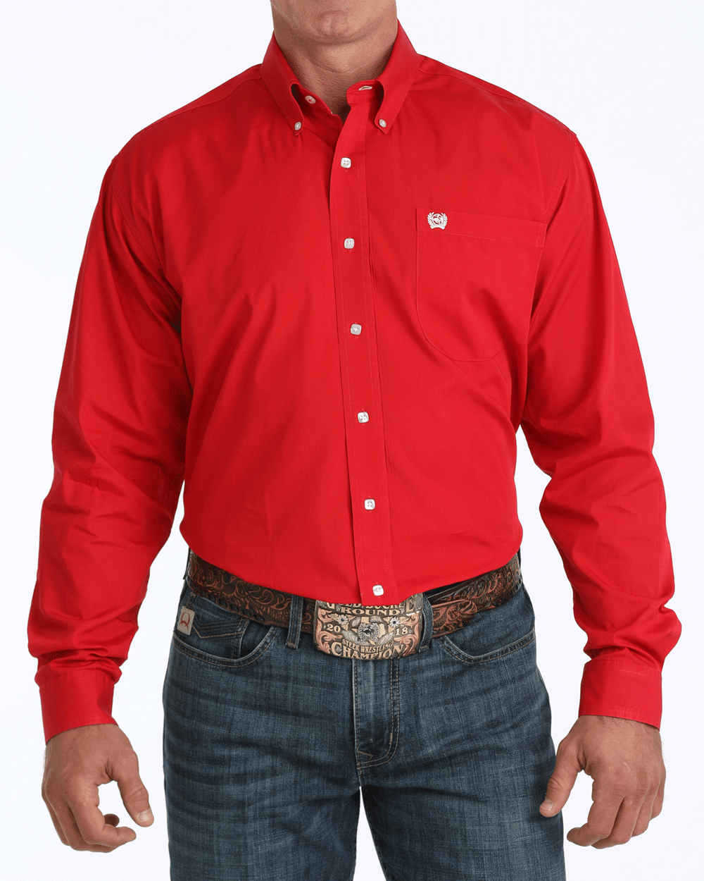 Cinch Long Sleeve Shirt Clssic MTW1103313RED