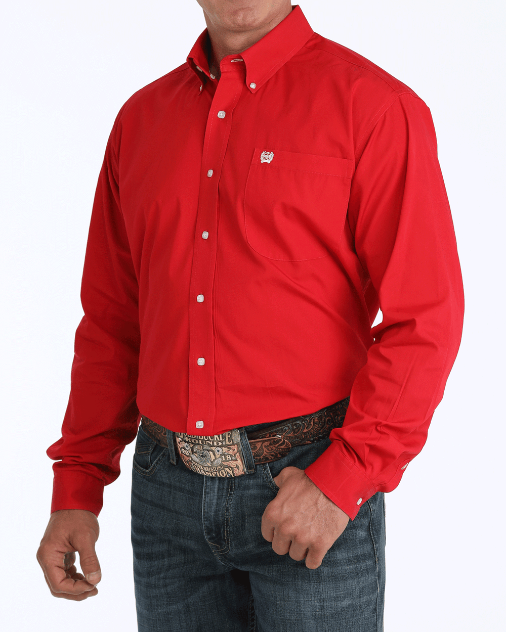 Cinch Long Sleeve Shirt Clssic MTW1103313RED