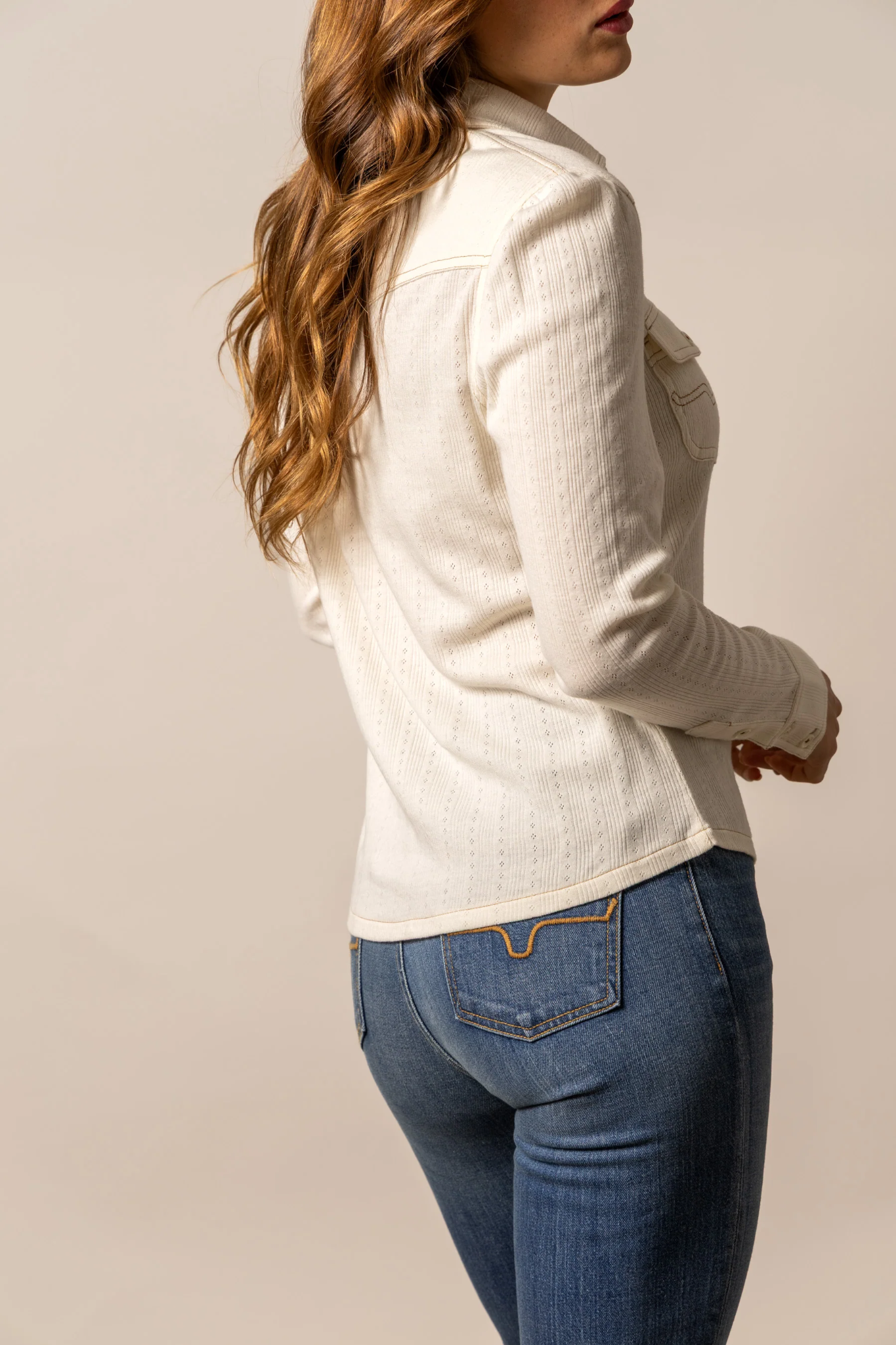 Kimes Ladies Long Sleeve Shirt Isabel Pointelle