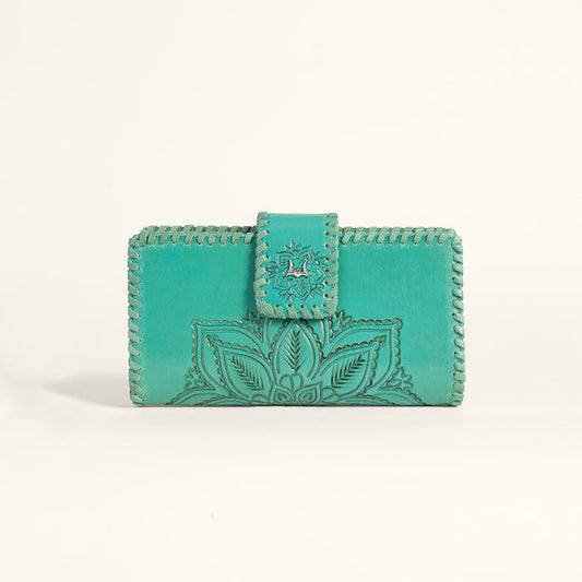 Loyal West Desert Lotus Turquoise Leather Wallet LW-S25-168-LW