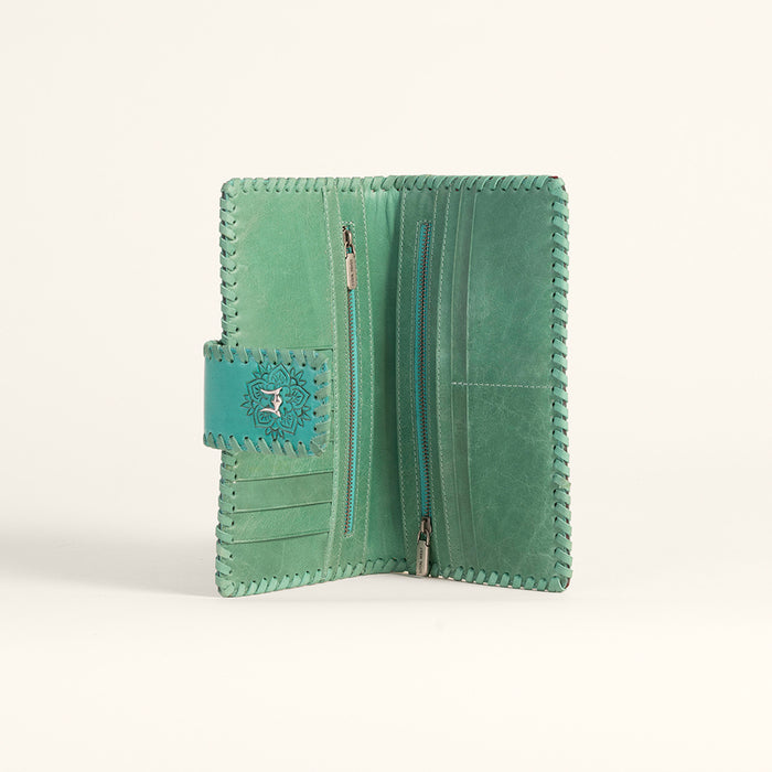 Loyal West Desert Lotus Turquoise Leather Wallet LW-S25-168-LW