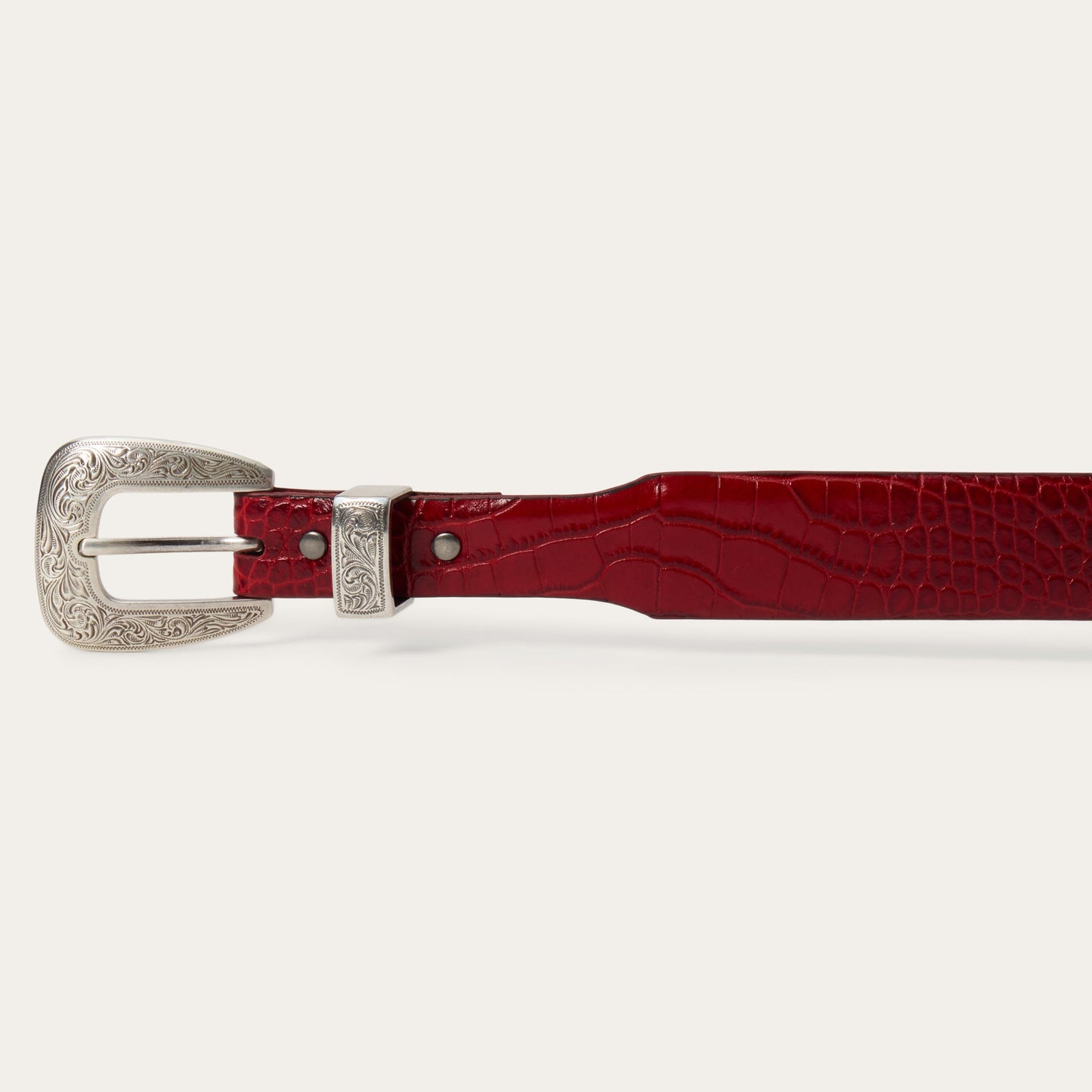 Stetson Ladies Red Croc Belt 71946