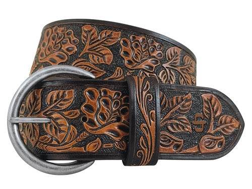 Stetson Ladies Wide Floral Leather Belt 72406